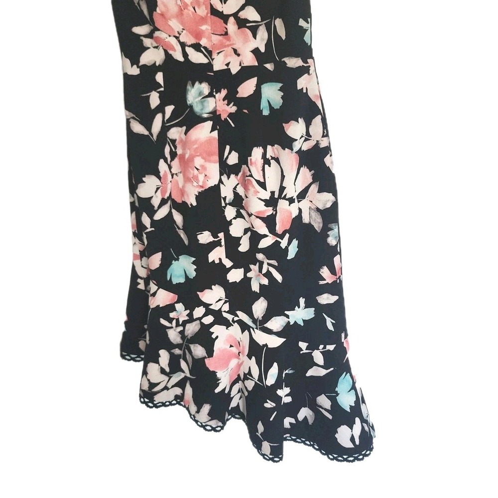 Dress the Population Dress S Asymmetrical Hem Navy Pink Floral Parties Salsa - Picture 8 of 10